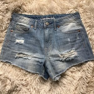 Aeropostale denim distressed shorts size 2